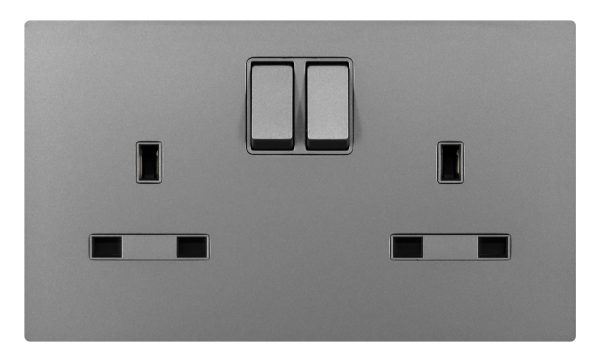 13A 2 Gang Single Pole Switched Socket Outlet